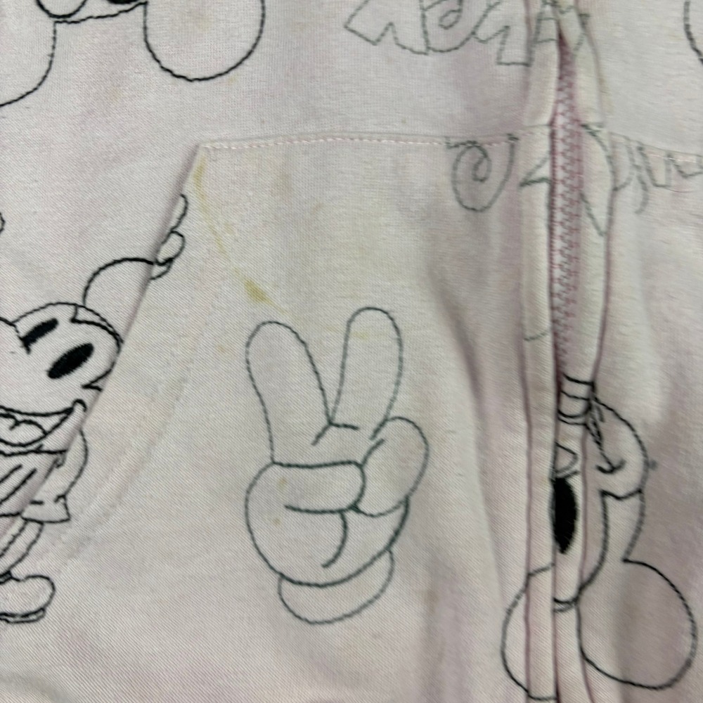 Disney Mickey Mouse Pink All Over Print Zip Up Hoodie Sweatshirt Small MYSJYG6 - Picture 3 of 7